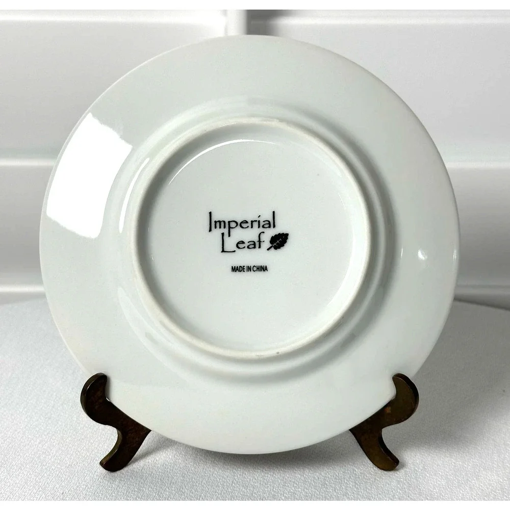 Vintage Imperial Tobacco Leaf China Floral Gold Trim Saucer Retired-6.25
